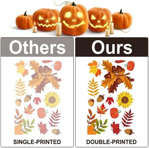 Fall Window Clings for Glass Thanksgiving Autumn Clings Decor for Windows