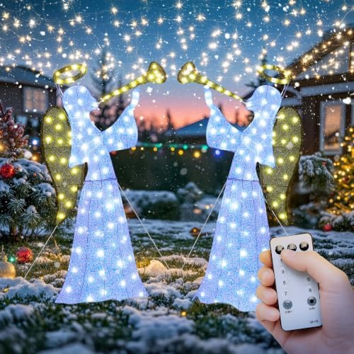 4FT Sparkling Angel Outdoor Christmas Decoration with Timer&Remote Control