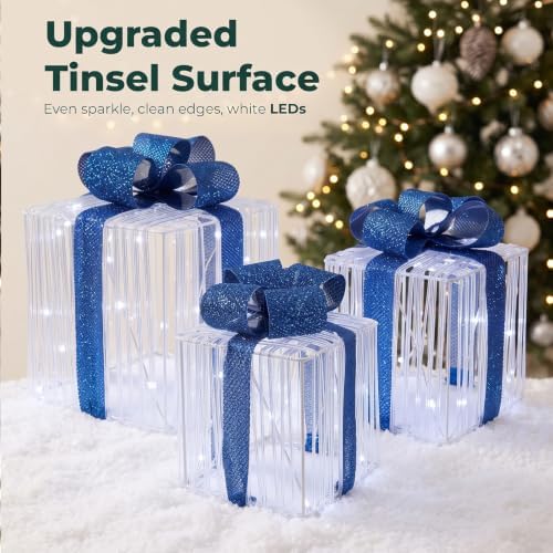 Christmas Decorations,Set of 3 Christmas Lighted Gift Boxes