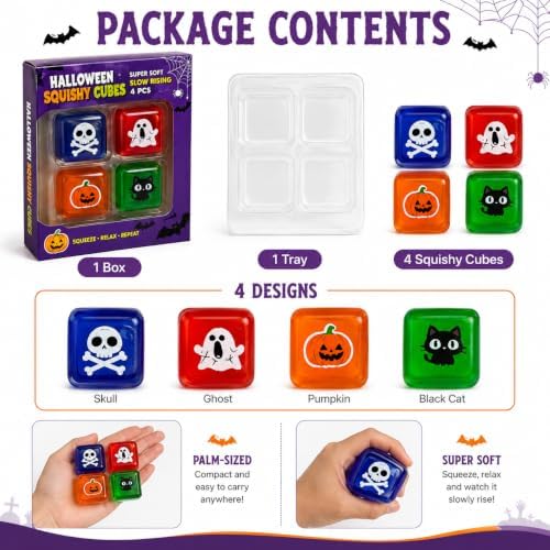 Halloween Squishy Cubes Set，8Strips/2Box