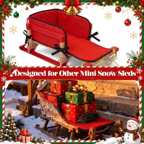 Snow Sled Cushion Pad Mini Toboggan Sled Pad with Seat Belt