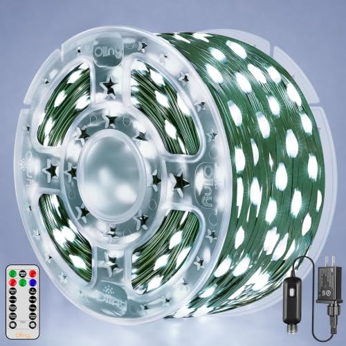 Ollny Christmas Lights Outdoor, 393FT 1200 LED IP67 Waterproof Christmas Tree Lights with 8 Modes Remote Timer, String Lights for House Yard Outside Indoor Xmas Decorations Cool White