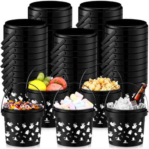 30 Pack 50 oz Halloween Trick or Treat Bucket Bulk