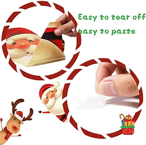 XIMISHOP 82PCS Christmas Snowflake Window Clings Stickers for Glass, Xmas Decals Christmas Decorations Indoor Holiday Snowflake Santa Claus Reindeer Decals for Party
