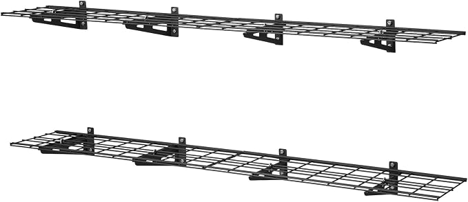VEVOR 2-Pack Heavy Duty Garage Wall Shelving, 1 x 6 ft Steel Wall Mounted Shelving Unit, 12 x 72 Inch Per Shelf Floating Storage Metal Rack for Garage with 600 lbs Total Weight Capacity
