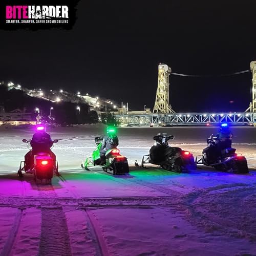 BITEHARDER Snowmobile Helmet Safety Light, Blue