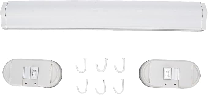 Wall Mounted Clothes Drying Rack, Retractable Hidden Laundry Drying Mesh Net, Suction Cup Clothes Organizer with Strong Suction Cups, Ideal for Socks, Underwear & Small, (White)