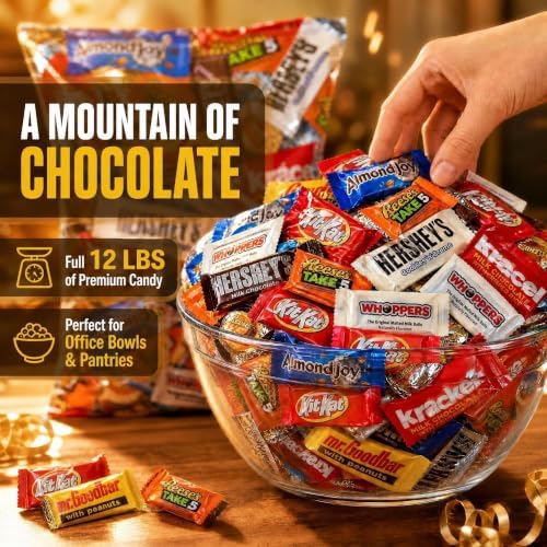 Bulk Chocolate Assortment Variety Pack - Chocolate Candy Variety Pack - 12 lb Bag of Mixed Bulk Candies, Milk, Dark and more! Bulk Candy Mix for Bag Stuffers - Candies - Choco Varieties (12 LBS)