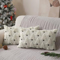 Allorry Christmas Pillow Covers 12x20 inch Set of 2 Christmas Decorations Soft Plush Faux Fur Wool Cream White Christmas Tree Throw Pillow Cases Winter Holiday Decor for Sofa Living Room PT-002D12