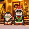 35" Lighted Penguins Christmas Outdoor Yard Decorations