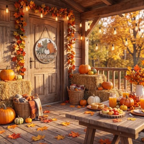Fall Decor - Fall Welcome Sign for Front Door | Thanksgiving Decorations