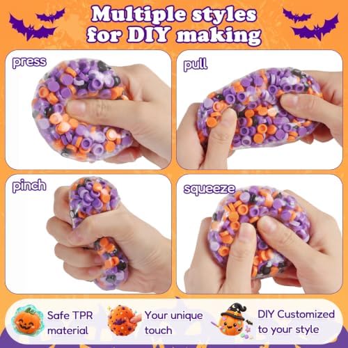 DIY Stress Ball Making Kit 12 TPR Round Skins (Halloween Theme)