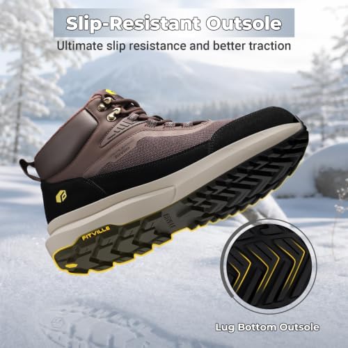 FitVille Men's Winter Boots,Extra Wide Width Thick Fur Lined Snow Boots