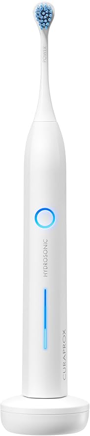 Curaprox Hydrosonic Pro Sonic Toothbrush – for Sensitive Teeth, Implants and Braces | Professional Cleaning at Home | Set with Three Brush Heads