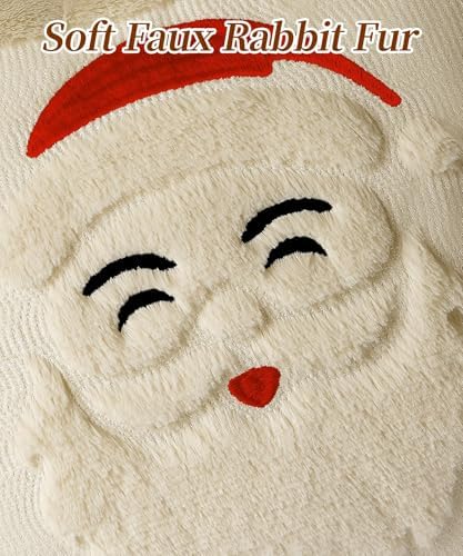 Faux Fur Christmas Pillow Covers 20x20 Set of 2