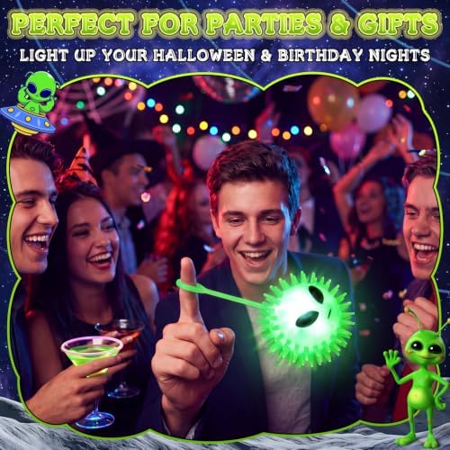 Sotiff 30 Pcs Alien Light-Up Stress Balls