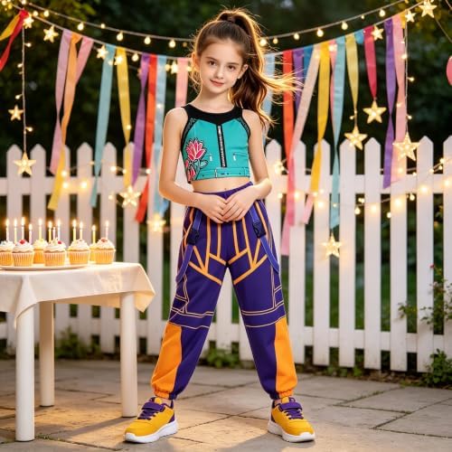 Pop Star Costume Kids Girls Stage Outfit Halloween Costumes with Accessory