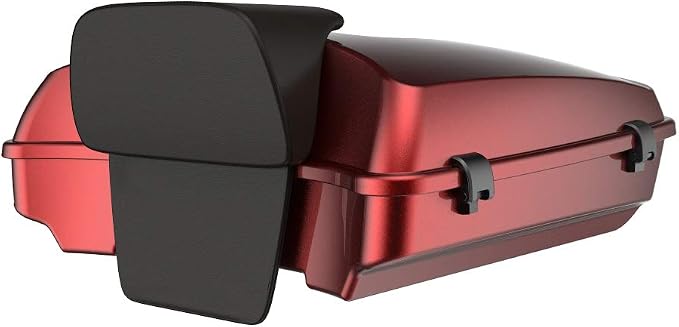 Advanblack Road Glide Tour Trunk Pack Hard Candy Hot Rod Red Flake Razor Tour Trunk Pack Backrest Pad for '97-'25 Harley Touring Road King Street Glide Electra Glide CVO models