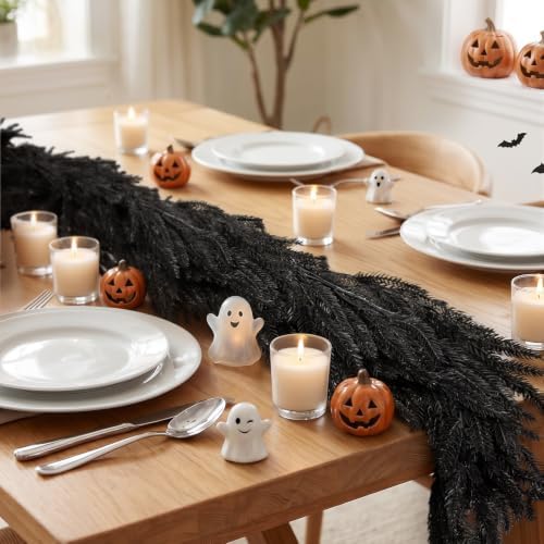 Halloween Decorations Indoor - 6FT Black Artificial Norfolk Pine Garland