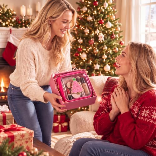 Abbylike 12 Pcs Christmas Preppy Patch Makeup Bags Bulk Polyester Holiday Makeup Bag Skincare Pouch Xmas Zipper Cosmetic Pouch Preppy Thing for Travel Christmas Women Gift (Classic, Colorful)