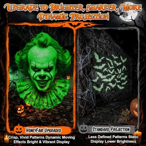 12-in-1 Halloween Projector Lights, 3D Dynamic Halloween Decoration Outdoor