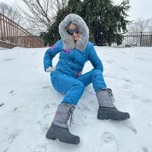 Knixmax Women's Waterproof Mid-Calf Winter Snow Boots US 6-11