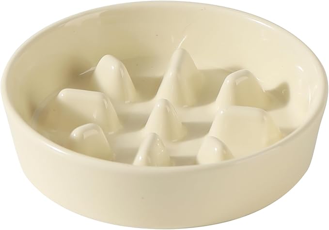 Havniva Dog Bowls Slow Feeder, Ceramic Slow Feeder Dog Bowls for Fast Eater | 1.2 Cups Dog Food Bowl Puzzle Feeder, Slow Feeding Bowls for Small & Medium Breed, Non-Slip Base, Anti-Choking