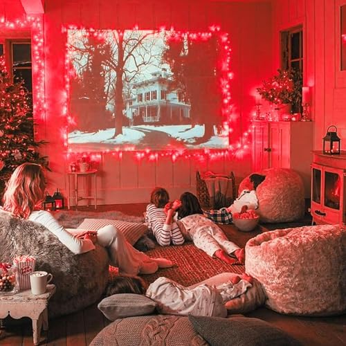 JMEXSUSS 168Ft 600 LED Red Halloween Lights Outdoor Indoor Christmas Lights