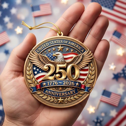 250 Anniversary USA Christmas Ornament, Christmas in July Decorations