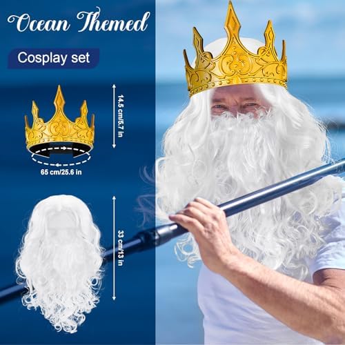 Cutecrop 4 Pcs Halloween Poseidon Merman Costume for Men
