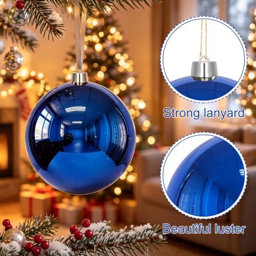 Jerify 2 Pcs 12" Large Christmas Ball Ornaments,Blue