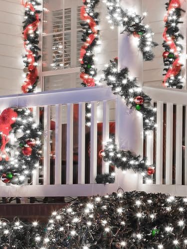 Solar Christmas Lights Outdoor 6 Pack 228FT 600LED String Lights Cool White