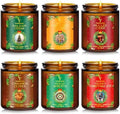 Christmas Candles Set, Scented Candles for Home, 6 Pack Natural Soy Candles, Holiday Gifts for Women Men, Winter Fragrance of Cedar/Cookies/Cider/Cinnamon/Wreath/Christmas Eve