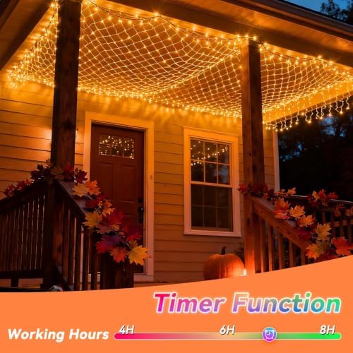 LitHome 12x 12FT Christmas Net Lights Outdoor Connectable, 400 LED