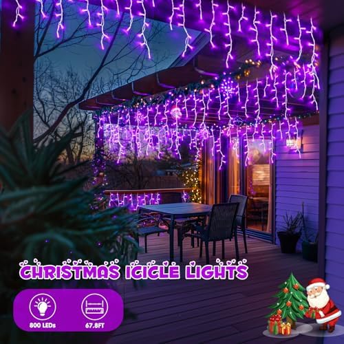 JMEXSUSS Purple Halloween Lights Outdoor, 800 LED