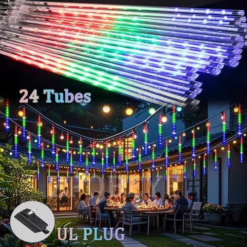 Christmas Outdoor Lights Snow Falling Rain Cascading Icicle Lights