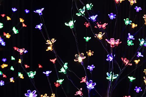 Lightshare Set of 3 LED Cherry Blossom Trees, 4FT 5FT and 6FT Lighted Artificial Trees Multicolor with Remote Contrl for Decoration Inside and Outside, Home Patio Wedding Festival Christmas Decor