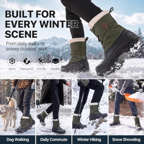 Snow Boots for Men Waterproof Lightweight Winter Men's Snow Boots