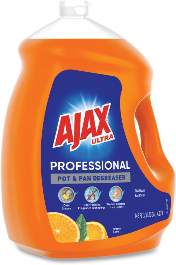 Ajax Ultra Professional Antibacterial Pot & Pan Dish Soap, Orange Scent, 145 fl. oz. (1.13 gal.), 4/Pack (61034313CT)