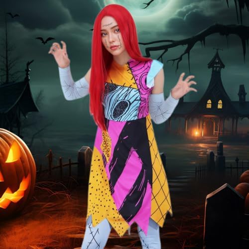 Adult Sally Costume Women Christmas Nightmare Cosplay Outfit Halloween Costumes Doll Princess Dress Up Set