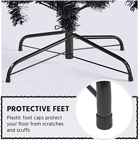 Yaheetech 6ft Pre-lit Christmas Tree with 300 Warm White Lights, Black