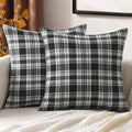 MIULEE Halloween Plaid Pillow Covers Scottish Tartan 18x18 Black and White