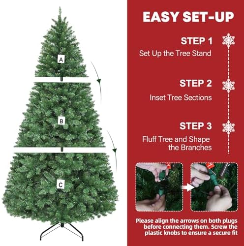 Hykolity 6 ft Prelit Artificial Christmas Tree with Multicolor LEDs