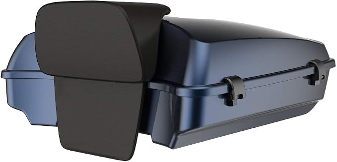 Advanblack Road Glide Tour Trunk Pack Midnight Blue Razor Tour Trunk Pack Backrest Pad for '97-'25 Harley Touring Road King Street Glide Electra Glide CVO models