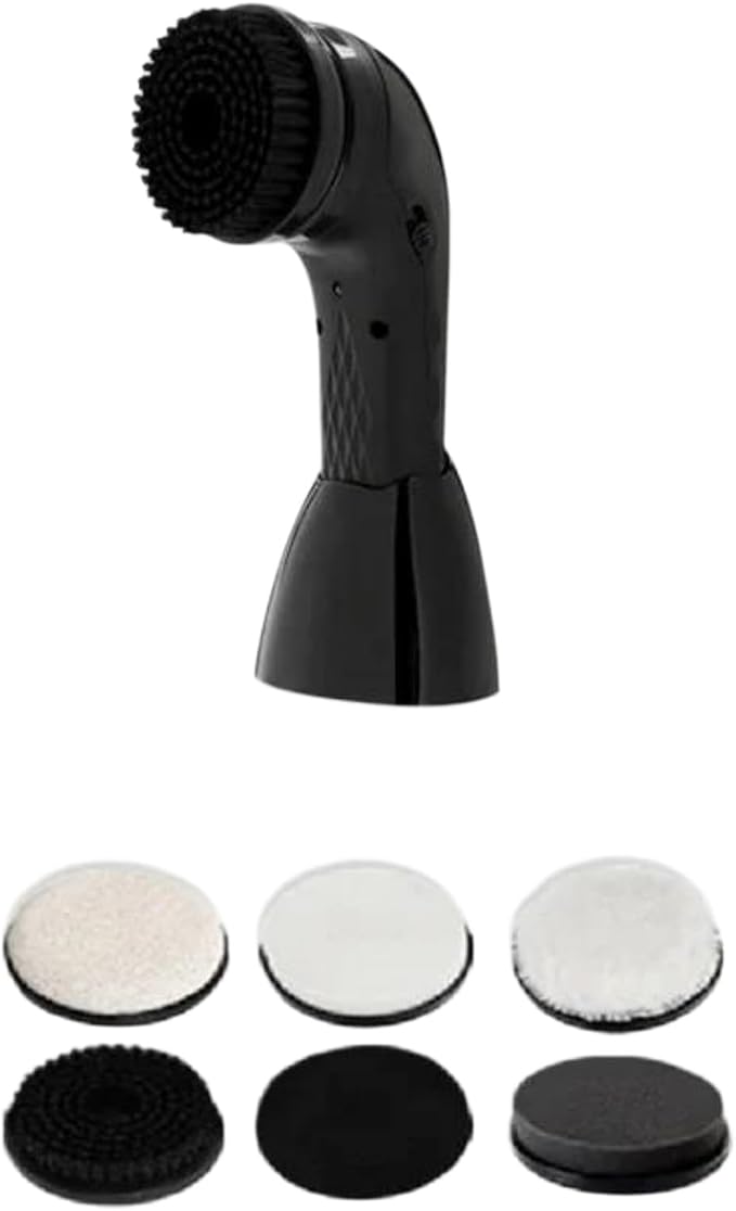 USB Rechargeable Electric Shoe Polisher,Portable Handheld Leather Shoe Shine Machine with Replacement Brush Heads,Multifunctional Leather Care Buffer for Shoes,Bags,Sofas,Car Seats,Black