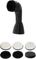 USB Rechargeable Electric Shoe Polisher,Portable Handheld Leather Shoe Shine Machine with Replacement Brush Heads,Multifunctional Leather Care Buffer for Shoes,Bags,Sofas,Car Seats,Black