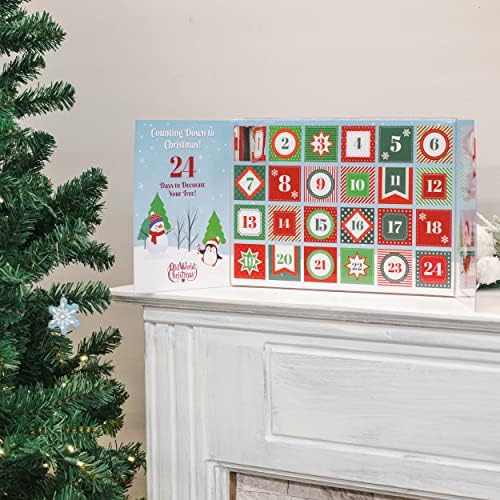 Old World Christmas Advent Calendar, 24 Mini Resin Christmas Ornaments for Kids, Countdown Holiday Décor, Child-Safe and Durable