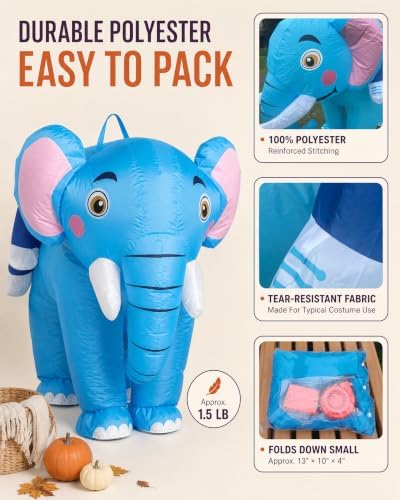 2-Person Inflatable Elephant Costume for Couples & Adults, Halloween
