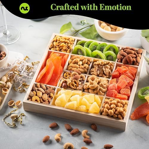NUT CRAVINGS - Dried Fruit & Mixed Nuts Gift Basket (12 Assortments)