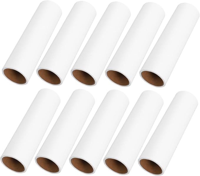 10rolls Lint Roller Refills Wide Surface Roller Sticky Adhesive for Upholstery Lint Replacement Parts White Pet Hair Remover